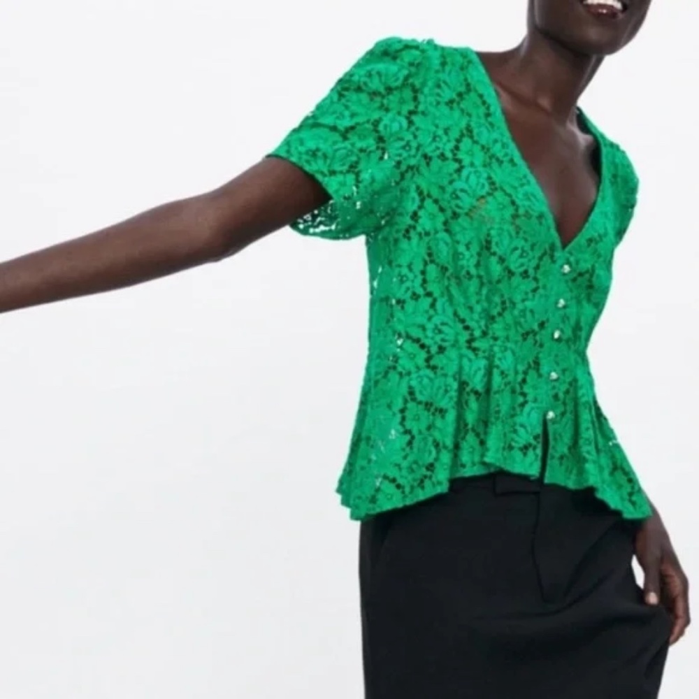 Lace Peplum Top